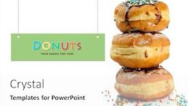  Presentation with donuts chocolate - Presentation theme featuring tasty-donuts-with-chocolate-isolated background and a white colored foreground