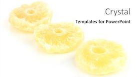  Presentation with pineapple - Colorful PPT theme enhanced with tasty-dry-pineapple-isolated backdrop and a white colored foreground