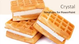  Presentation with waffles - Presentation theme featuring tasty-european-waffles background and a yellow colored foreground