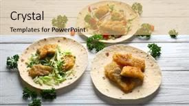  Presentation with fish tacos - Cool new PPT theme with tasty fish tacos on wooden backdrop and a  colored foreground