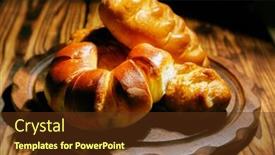  Presentation with pies - Cool new PPT theme with tasty-fresh-crispy-pies backdrop and a tawny brown colored foreground