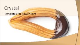  Presentation with dip - Amazing slide deck having tasty-fried-churros-with-chocolate backdrop and a lemonade colored foreground