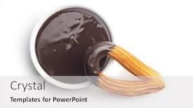  Presentation with churros - PPT theme consisting of tasty-fried-churros-with-chocolate background and a light gray colored foreground