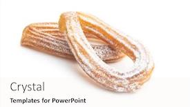  Presentation with churros - Slide deck featuring tasty-fried-churros-with-sugar background and a sky blue colored foreground