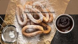  Presentation with dip - Cool new theme with tasty-fried-churros-with-sugar backdrop and a coral colored foreground