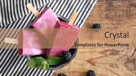  Presentation with ice cream food truck - Theme enhanced with tasty fruit ice-cream background and a coral colored foreground