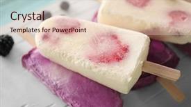  Presentation with cutting board - Slide deck with tasty fruit ice-cream background and a lemonade colored foreground