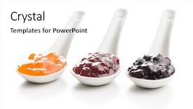 Presentation with food fruits jam - Slide deck featuring tasty fruity jam in ceramic background and a white colored foreground