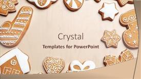  Presentation with gingerbread - Slides enhanced with tasty gingerbread cookies on wooden background background and a lemonade colored foreground