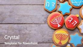  Presentation with hanukkah - Colorful slide deck enhanced with tasty glazed cookies for hanukkah backdrop and a gray colored foreground