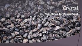  Presentation with grape - PPT theme with tasty-grape-raisins-dried-fruit background and a dark gray colored foreground