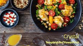  Presentation with pine - PPT layouts enhanced with tasty-greek-salad-fried-chicken background and a tawny brown colored foreground