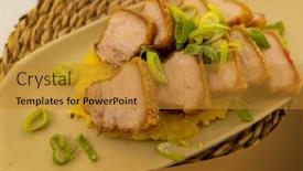  Presentation with spanish - Theme having tasty-grilled-gourmet-typical-spanish background and a gold colored foreground