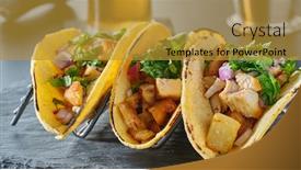  Presentation with grilled chicken - Cool new PPT theme with tasty-grilled-pineapple-and-chicken backdrop and a gold colored foreground