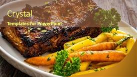  Presentation with french fries - Presentation theme having tasty-grilled-ribs-with-french background and a tawny brown colored foreground