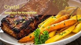  Presentation with historical philosophical in french - PPT theme having tasty-grilled-ribs-with-french background and a red colored foreground