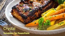  Presentation with prime ribs - Slides with tasty-grilled-ribs-with-french background and a  colored foreground