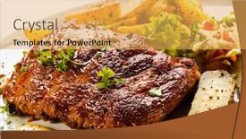  Presentation with ribs - PPT layouts enhanced with tasty-grilled-ribs-with-vegetables background and a yellow colored foreground