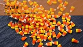  Presentation with halloween - Audience pleasing presentation consisting of tasty halloween candies and scoop on dark background backdrop and a gold colored foreground