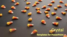  Presentation with halloween - Cool new slide deck with tasty halloween candies on dark backdrop and a tawny brown colored foreground