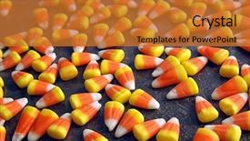  Presentation with halloween - Amazing PPT theme having tasty halloween candies on dark backdrop and a  colored foreground