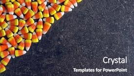  Presentation with halloween - Beautiful slide deck featuring tasty halloween candies on dark backdrop and a dark gray colored foreground