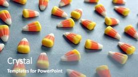  Presentation with halloween candy assorti - Amazing slide deck having tasty halloween candies on light backdrop and a mint green colored foreground