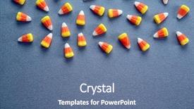  Presentation with halloween candy assorti - Audience pleasing slide deck consisting of tasty halloween candies on light backdrop and a ocean colored foreground