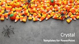  Presentation with halloween candy assorti - Cool new slides with tasty halloween candies on textured backdrop and a gray colored foreground