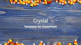  Presentation with halloween - Cool new slides with tasty halloween candies on wooden backdrop and a  colored foreground