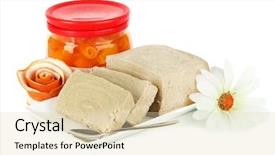  Presentation with halva - Beautiful theme featuring tasty halva with orange isolated backdrop and a lemonade colored foreground