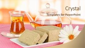  Presentation with halva - Presentation theme having tasty halva with tea background and a cream colored foreground