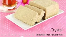  Presentation with halva - Presentation theme with tasty halva with tea background and a lemonade colored foreground