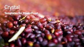  Presentation with mediterranean food - Colorful theme enhanced with tasty healthy nutrition organic food backdrop and a coral colored foreground