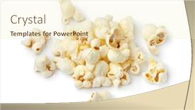  Presentation with popcorn - Colorful PPT theme enhanced with tasty-heap-of-salted-popped backdrop and a cream colored foreground