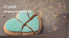  Presentation with broken heart - Amazing theme having tasty heart shaped cookie backdrop and a gray colored foreground