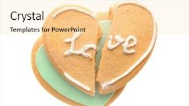  Presentation with heart shaped book page - PPT layouts consisting of tasty heart shaped cookies isolated background and a lemonade colored foreground