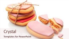  Presentation with cookies - Beautiful theme featuring tasty heart shaped cookies isolated backdrop and a lemonade colored foreground