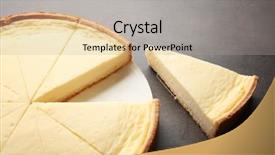  Presentation with cheesecake - Theme consisting of tasty homemade cheesecake on grey background and a light gray colored foreground