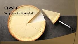  Presentation with cheesecake - Beautiful slides featuring tasty homemade cheesecake on grey backdrop and a coral colored foreground