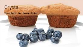  Presentation with muffin - Theme consisting of tasty-homemade-muffin-placed background and a yellow colored foreground