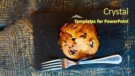  Presentation with muffins - Theme featuring tasty-homemade-muffins-on-table background and a wine colored foreground