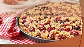  Presentation with homemade pastry apple pie pies - Beautiful PPT layouts featuring tasty homemade pie with cherries backdrop and a coral colored foreground