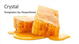  Presentation with honeycomb - Cool new slide deck with tasty honeycombs on white background backdrop and a white colored foreground