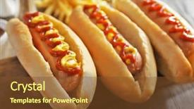  Presentation with food potato spicy chips crisps snacks - Presentation theme consisting of tasty hot-dogs with french background and a tawny brown colored foreground