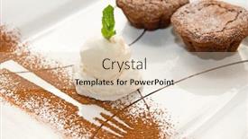  Presentation with chocolate ice cream - Presentation theme enhanced with tasty-ice-cream-and-chocolate background and a lemonade colored foreground