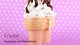  Presentation with chocolate ice cream - Amazing slide set having tasty-ice-cream-with-chocolate backdrop and a lilac colored foreground