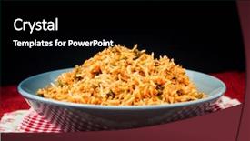  Presentation with indian food - Slide deck consisting of tasty indian food basmati rice on a plate background and a black colored foreground