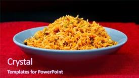  Presentation with indian food - Audience pleasing presentation consisting of tasty indian food basmati rice backdrop and a crimson colored foreground