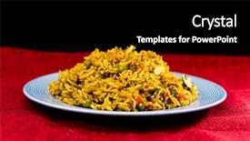  Presentation with indian food - PPT layouts with tasty indian food basmati rice background and a black colored foreground